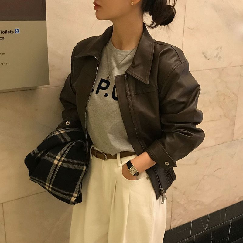 [BELLIDE MADE] Renewal ver, Moose blouson leather jacket