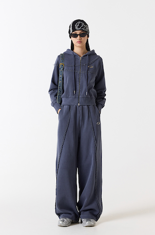 Pigment-Cut-Off-String-Wide-Pants - 6COLOR