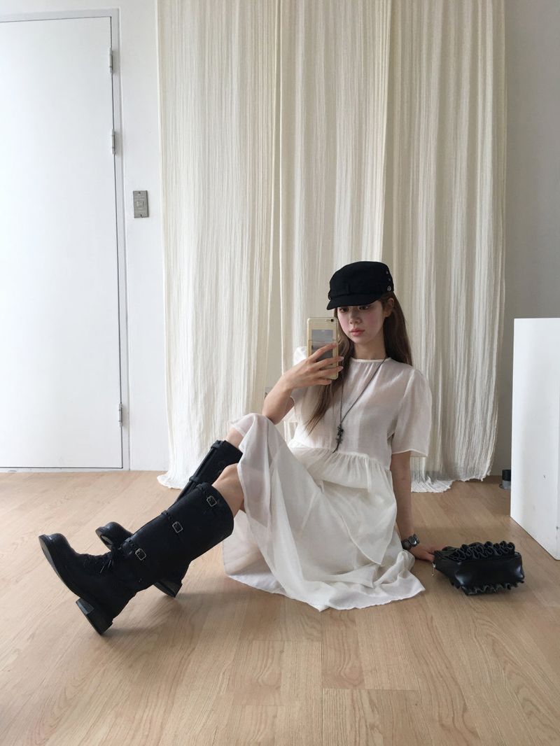 Sheer back ribbon blouse