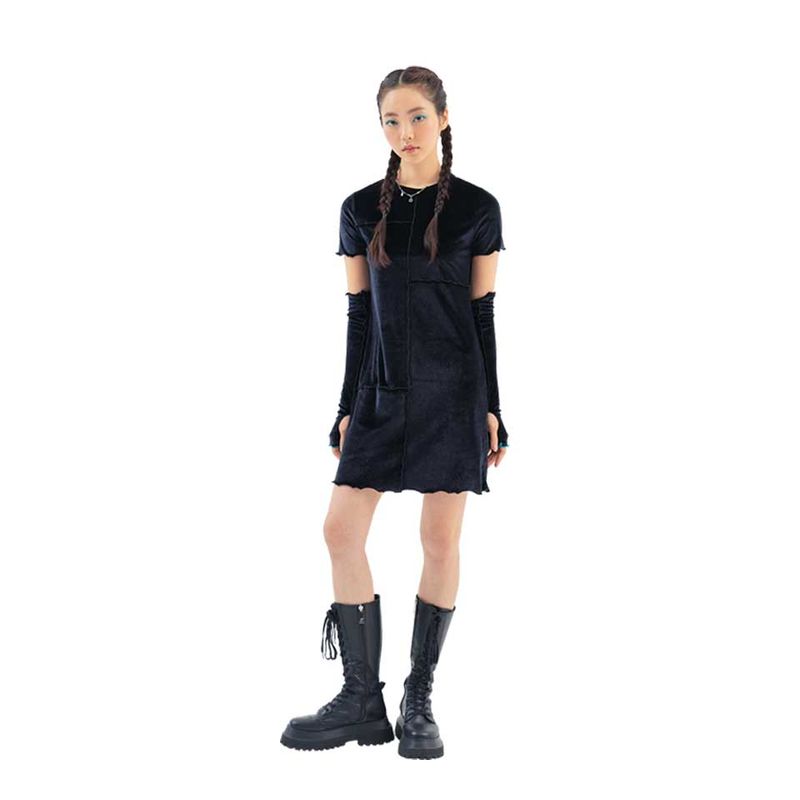 TUOMIO（トゥオミオ）の「ベルベットパーティードレスウィズセパレートスリーブス / Velvet Party Dress with Separate Sleeves [Black]（Dresses）」