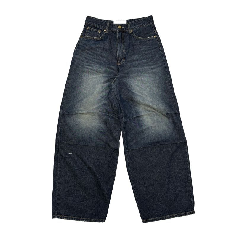 Back damage denim pants