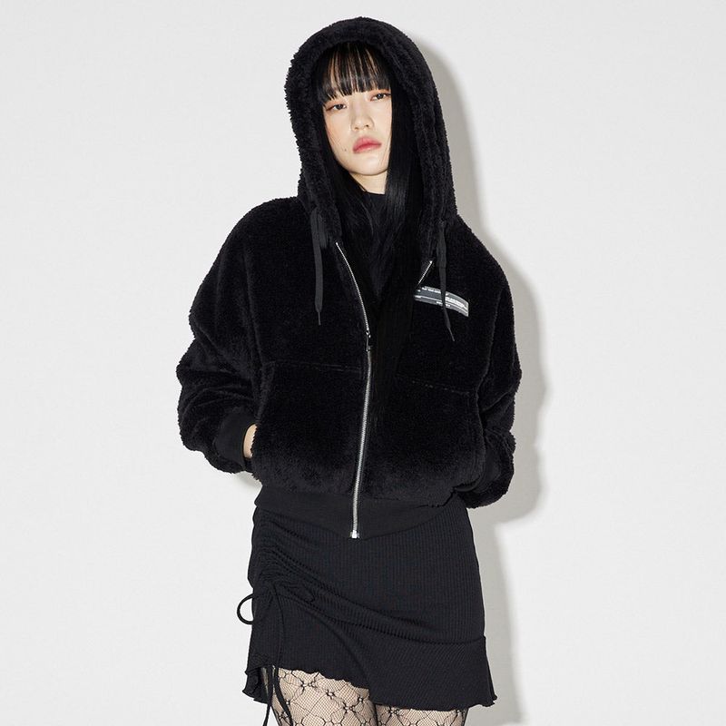ZEROPLANET（ゼロプラネット）の「Zero Bear Crop zip-up [BLACK]（Tops）」