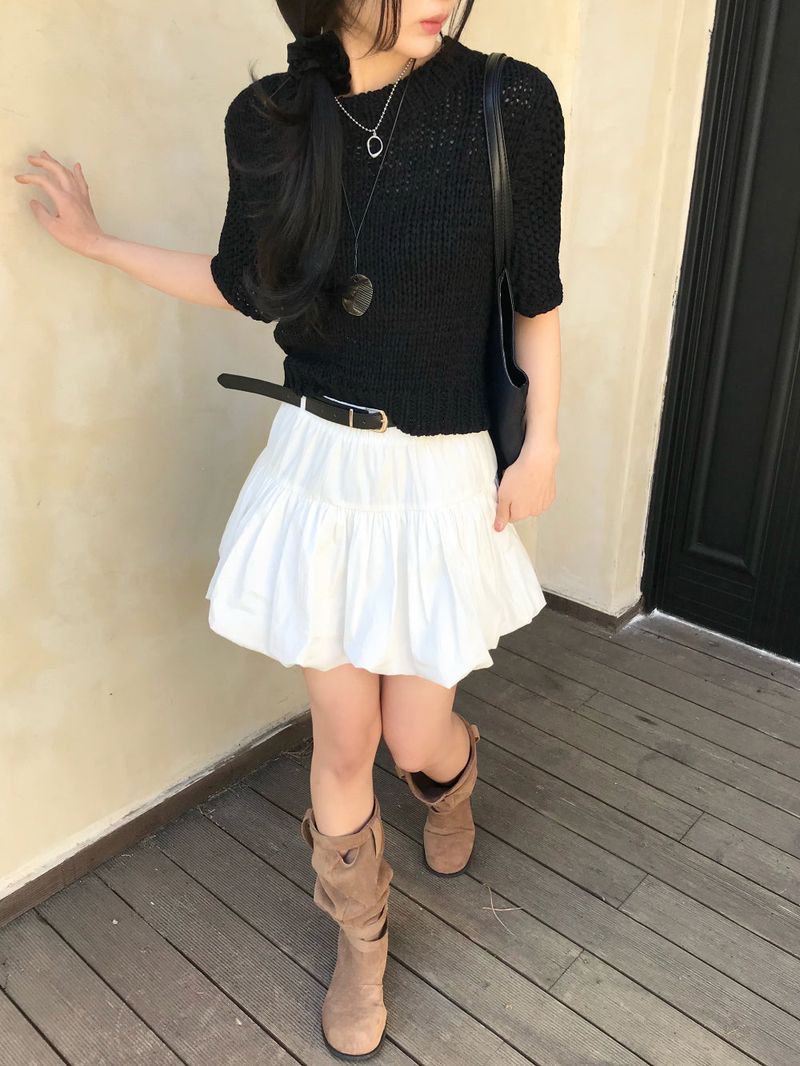 Reve Sand Loose Fit Mesh Half Knit