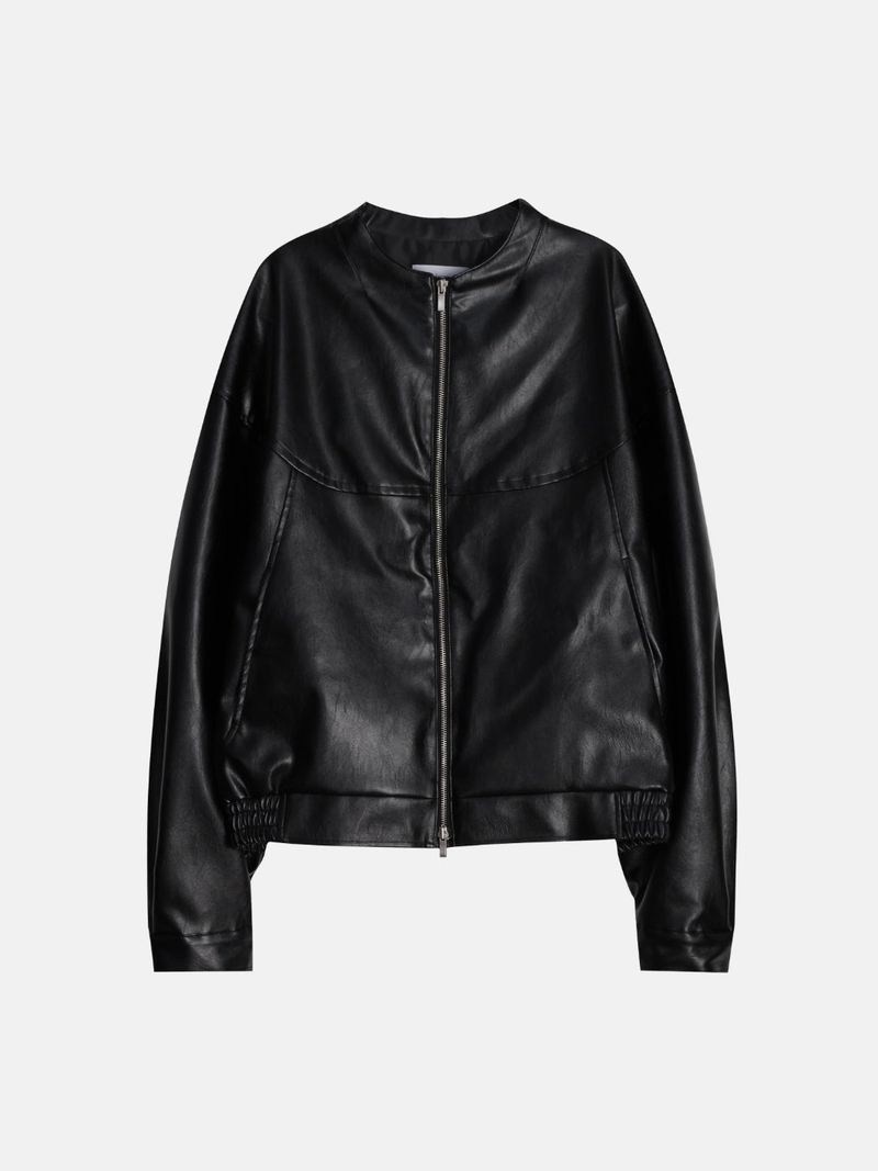 El Collarless Leather Jacket