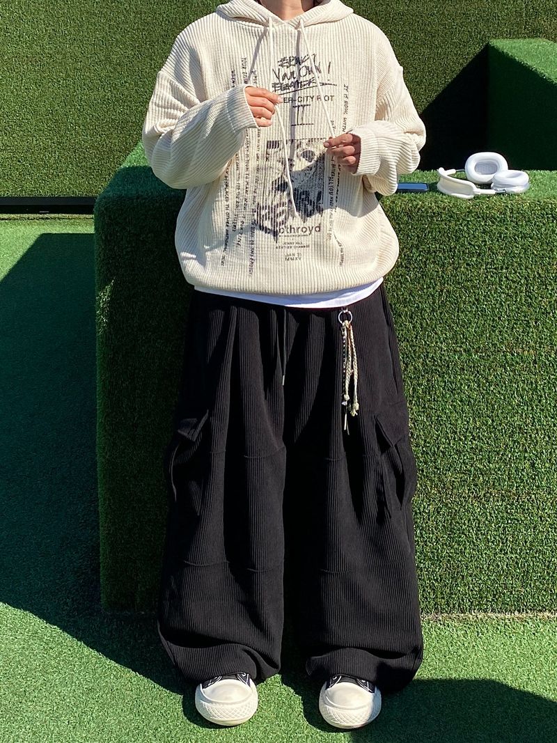 Corduroy Balloon Cargo Pants (4color)