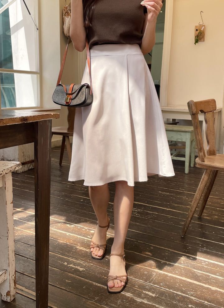 Rihelle Unbalanced Flare Midi Skirt