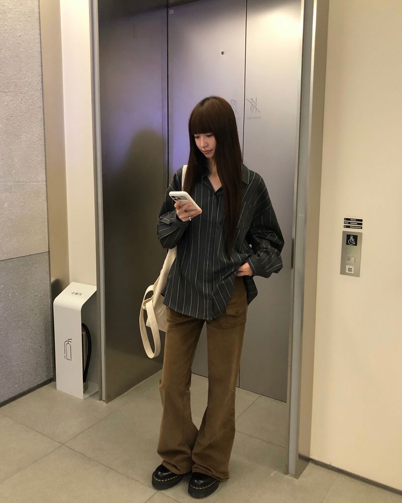 [ORIGINAL] Ain Stripe Oversized Shirt