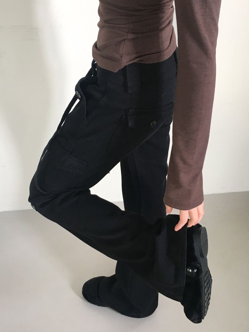 Kita y2k low rise cargo bootcut pants