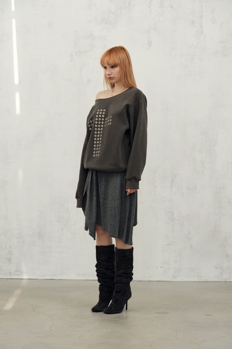 st stud skirt (grey)
