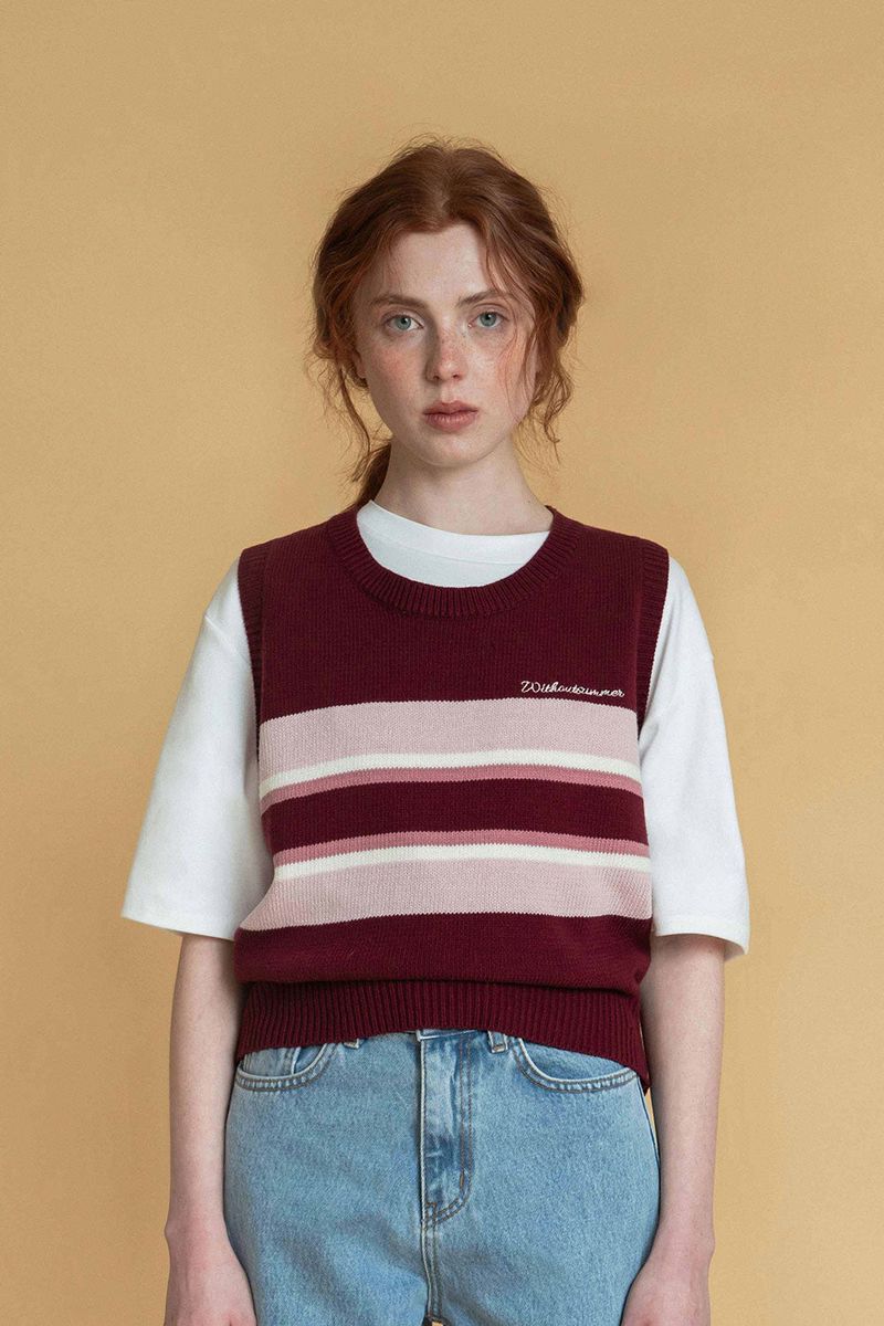 WITHOUTSUMMER(ウィズアウトサマー)の「Take knit vest_wine(Tops)」