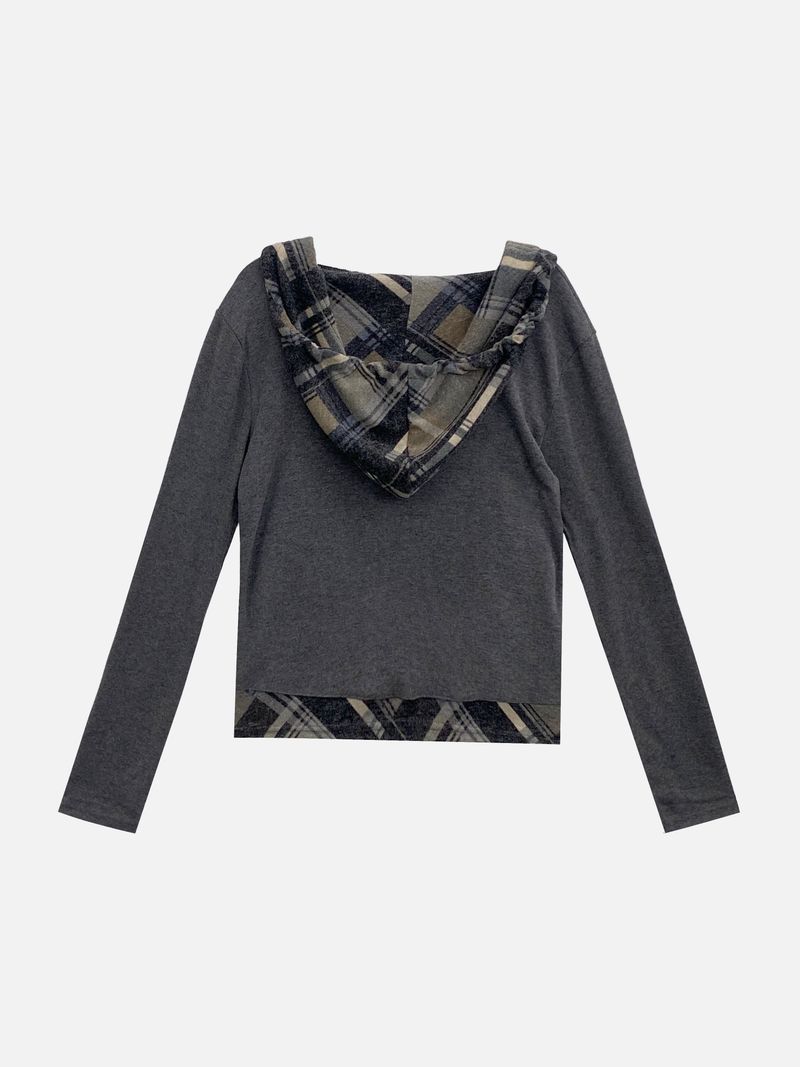 Mode Slim Fit Check Pattern Hoodie (2c)