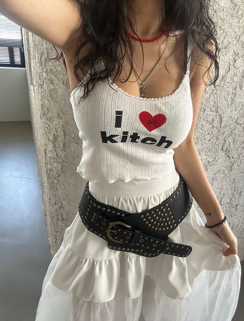 I love lace kitsch sleeveless