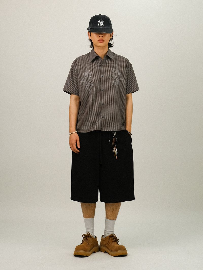RE STAR Check Crop Shirts