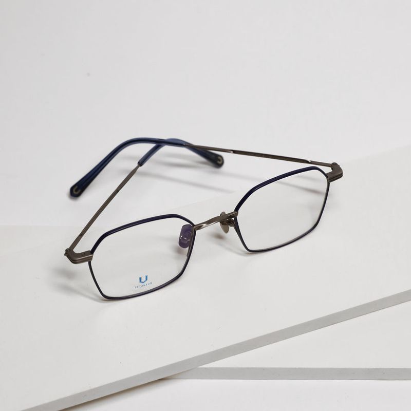 Knouun Square titanium glasses CODE. 101. B Gray
