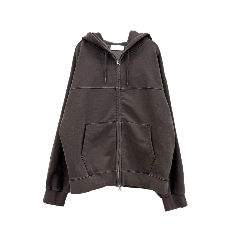 pigment panel zip-up hoodie