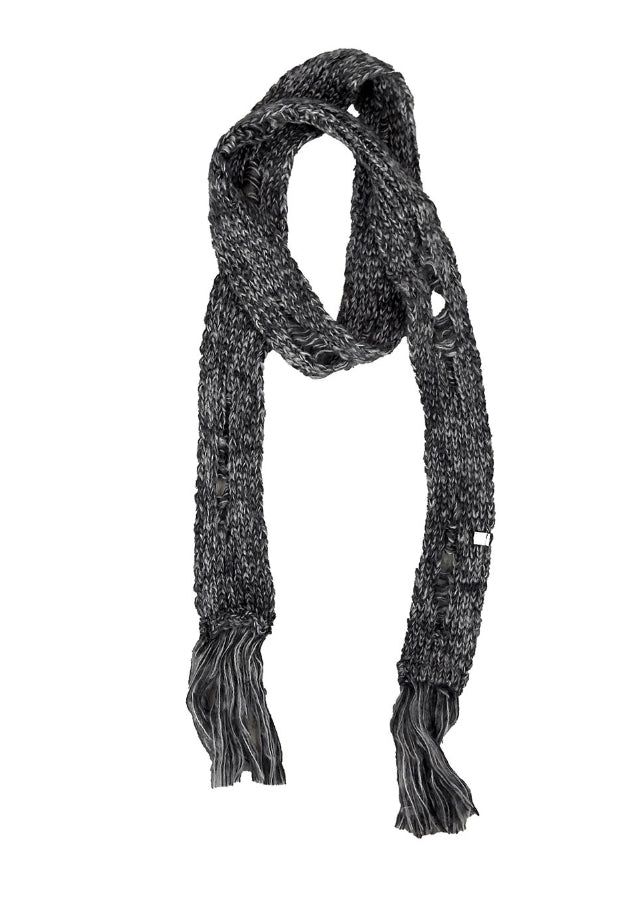 Bocashi Damage Knit Slim Long Muffler
