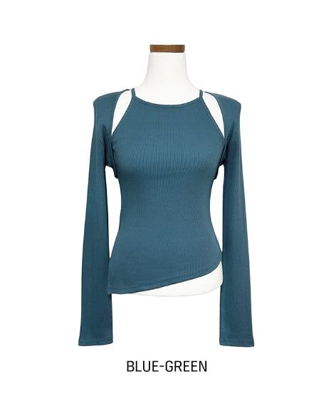 Connie unbalanced halter-neck bolero Set