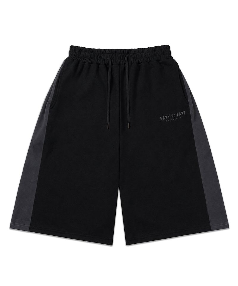 Track Color Bermuda Sweatpants - Black
