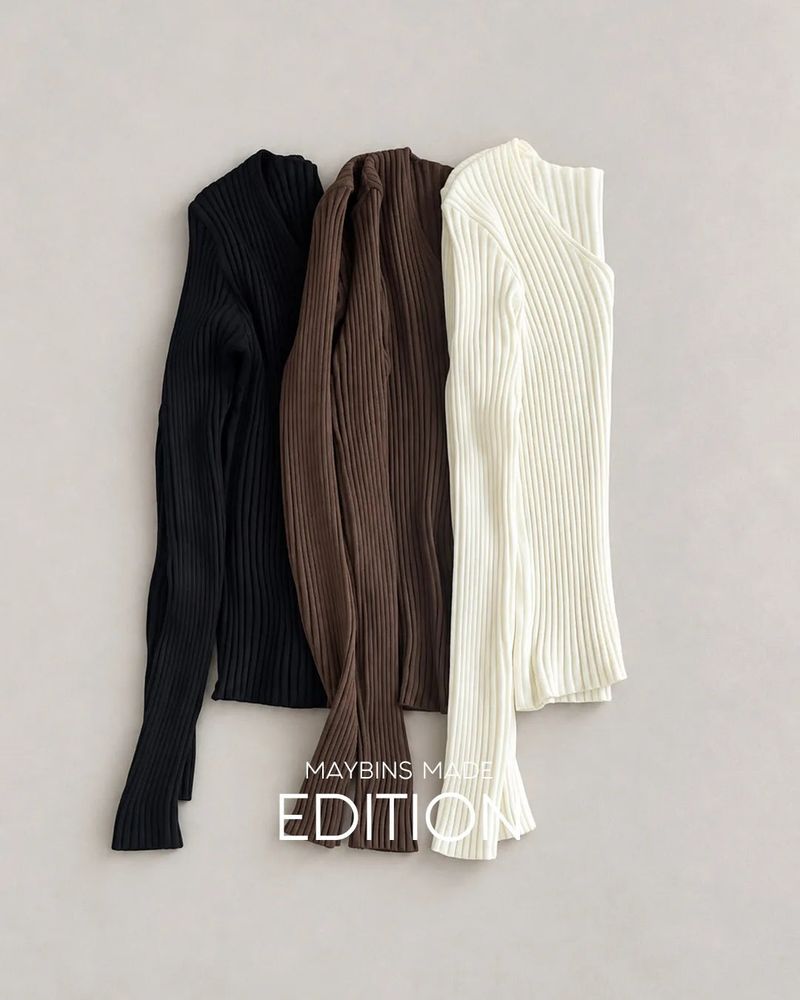 MADE. Kyle ribbed V-neck knit