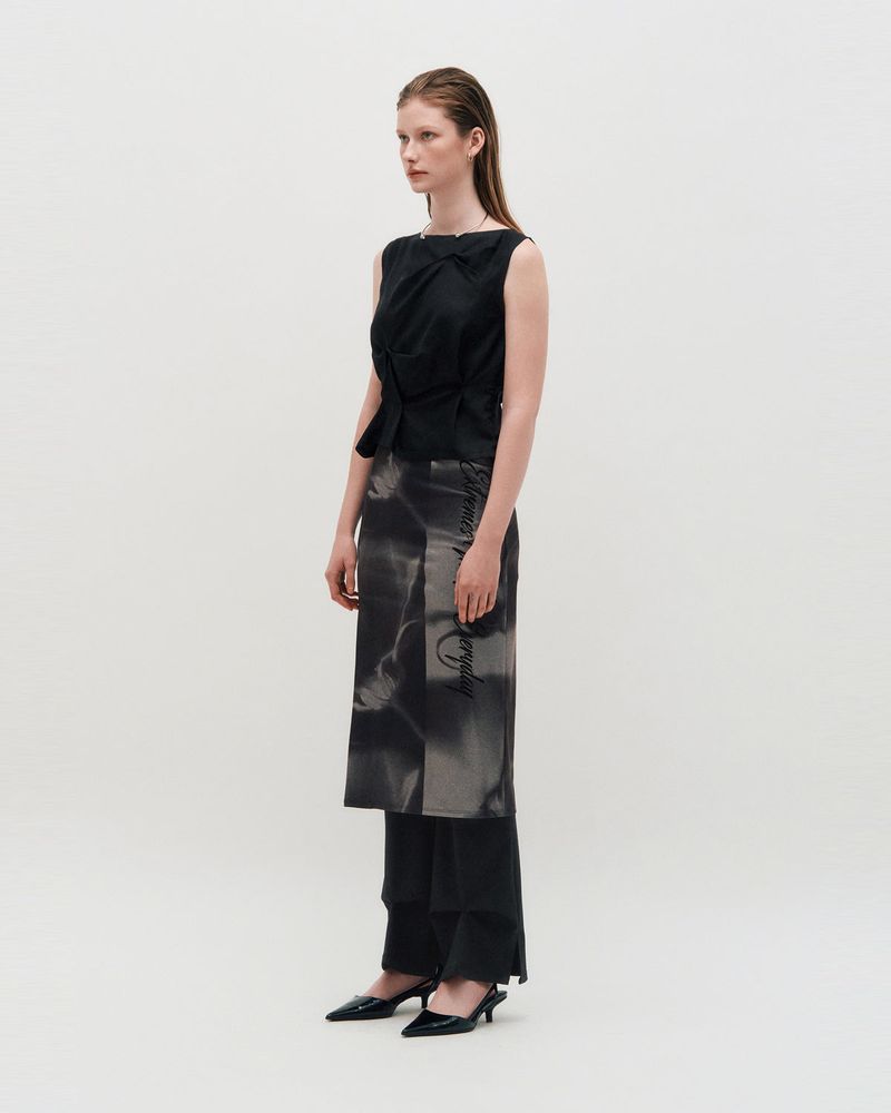 Pinched Slit Pants _ Black