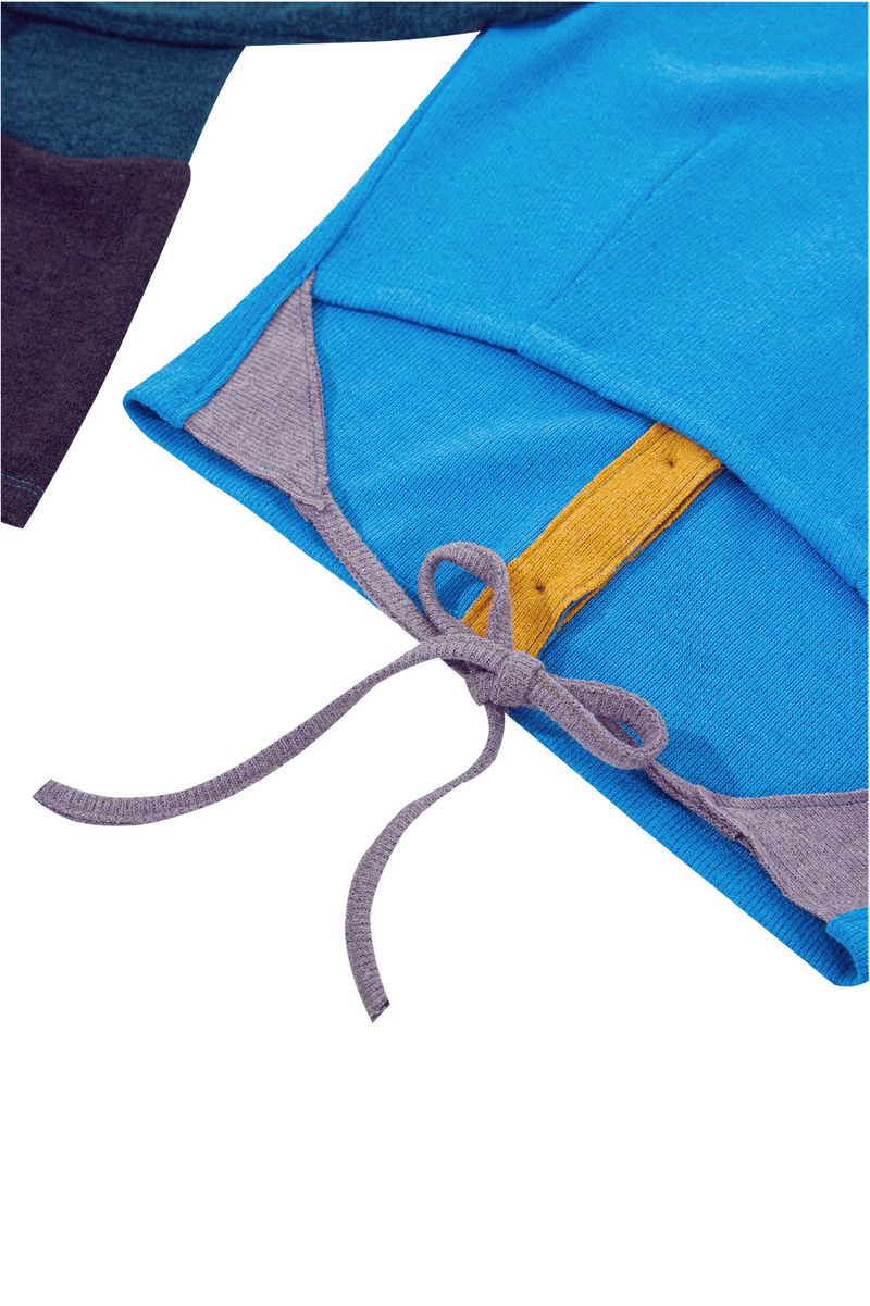 MULTICOLOR KNIT SHIRT # BLUE