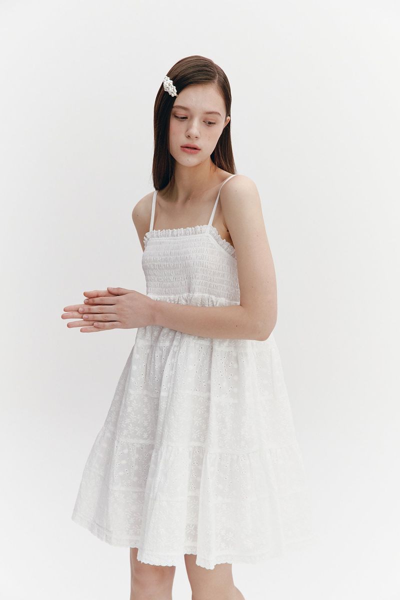 Midi Lace Dress White