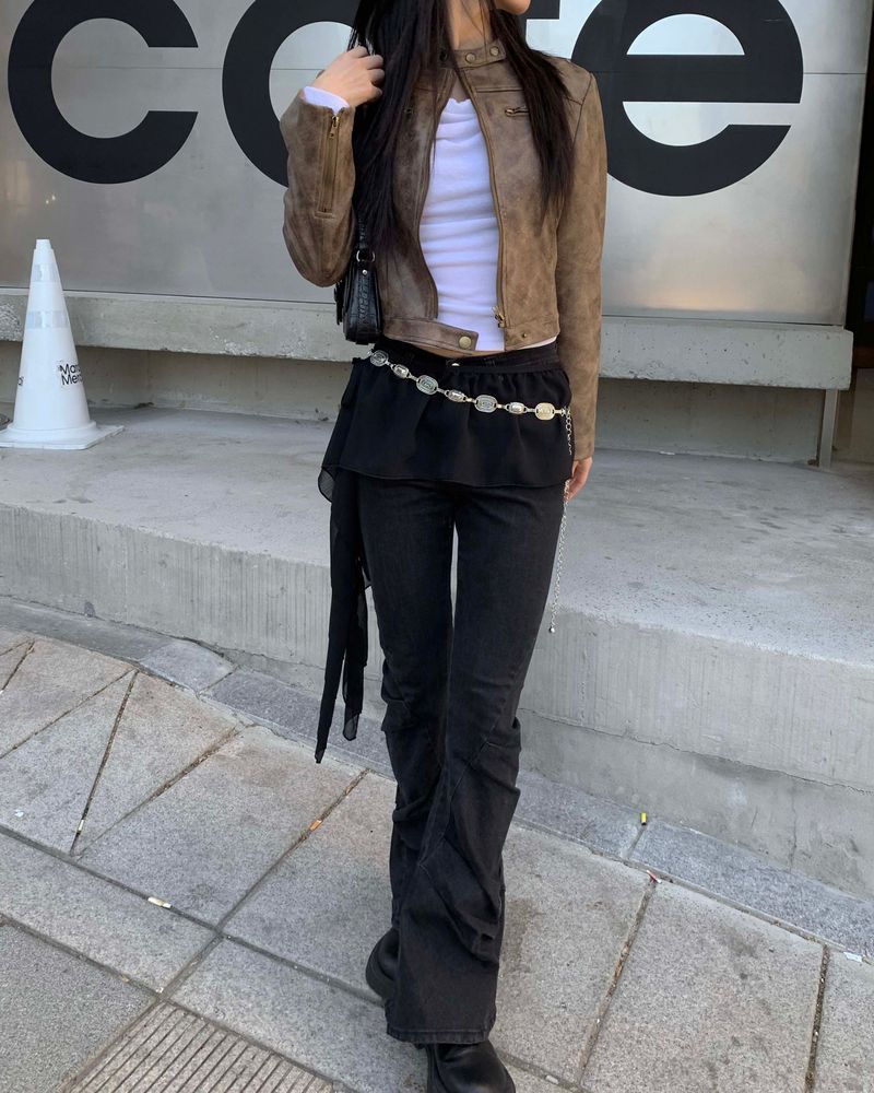 Suede leather jacket