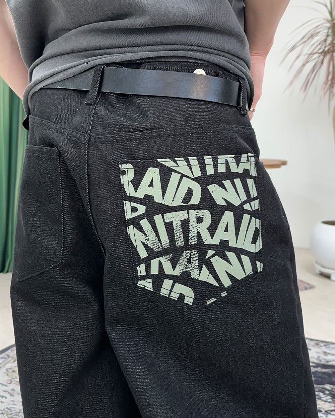 カリックグラフィックポケットデニムパンツ