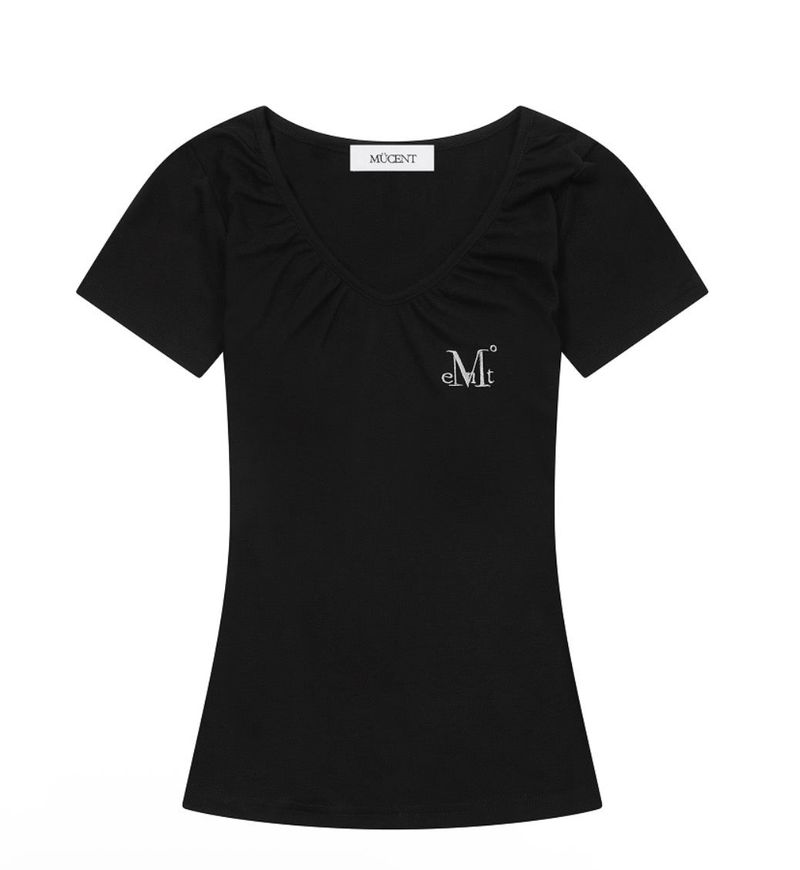 MUCENT（ムセント）の「MOVER V NECK SHIRRING HALF T (4COLOR)（Tops）」