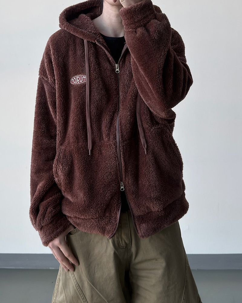 Perrin Fleece Shearling Hood Zip-Up