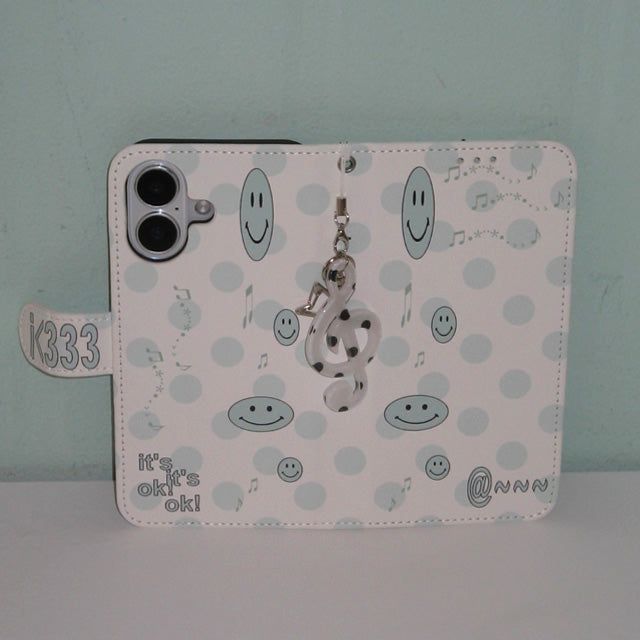 Dot dot smile skyblue diary wallet case