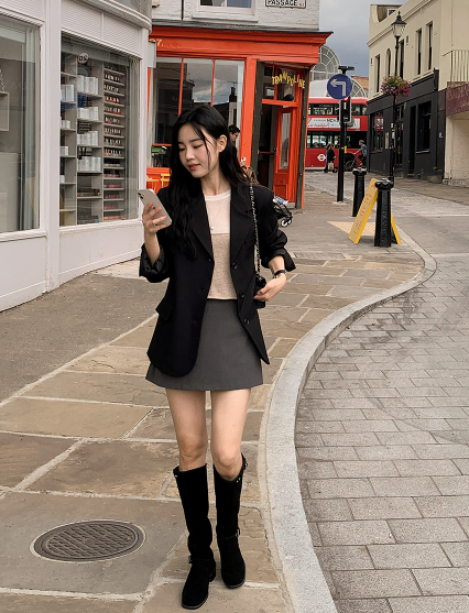 Belt Suede Long Boots