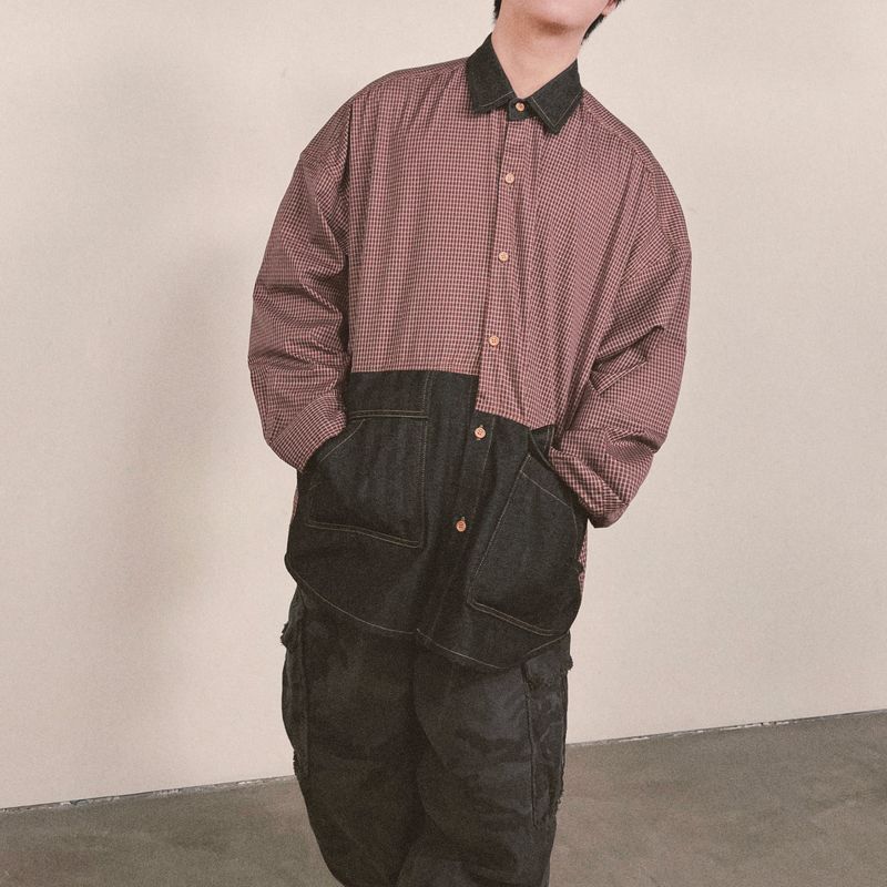 switch panel check shirt_black
