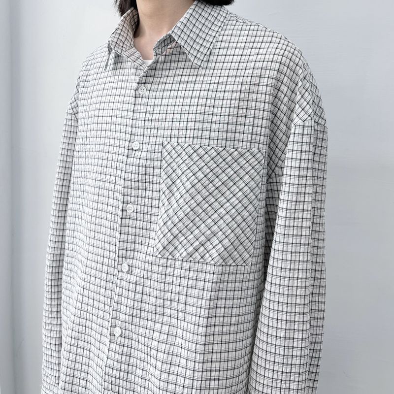 Diagonal Pocket Check Shirt