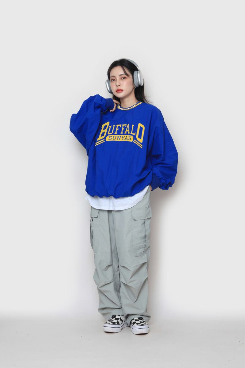 wide nylon cargo pants
