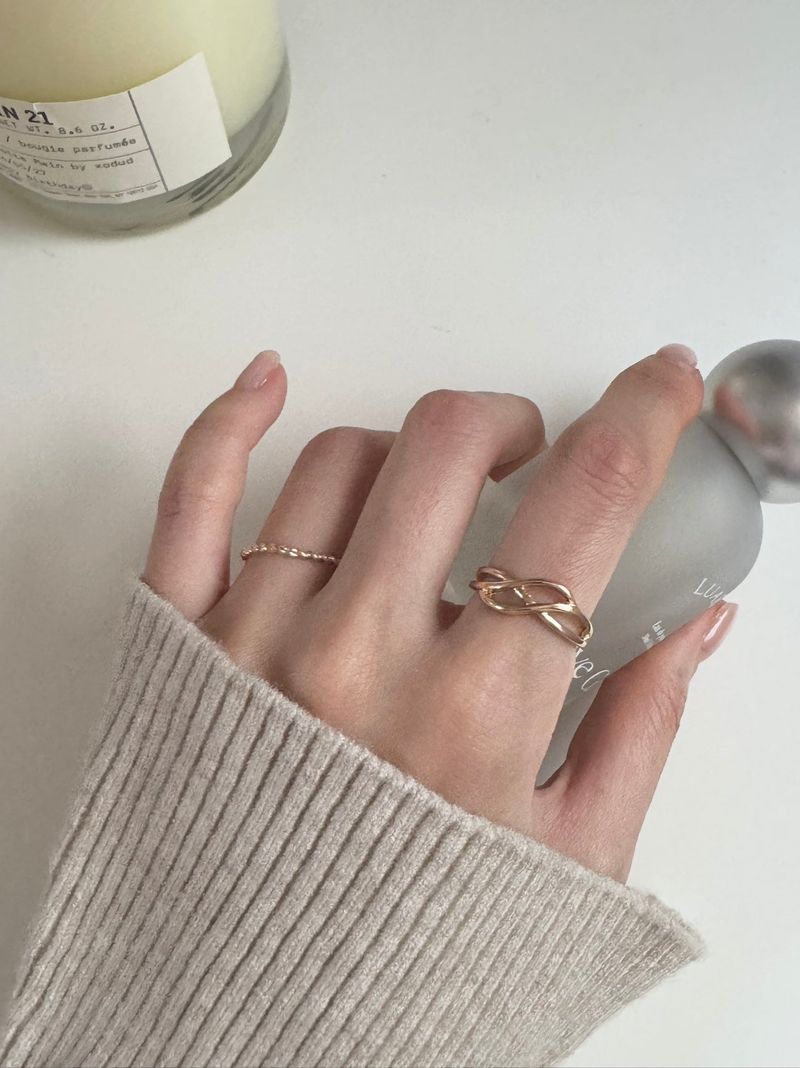 [5 set] Bold Twist Ring Set / Daily Ring Simple Mood
