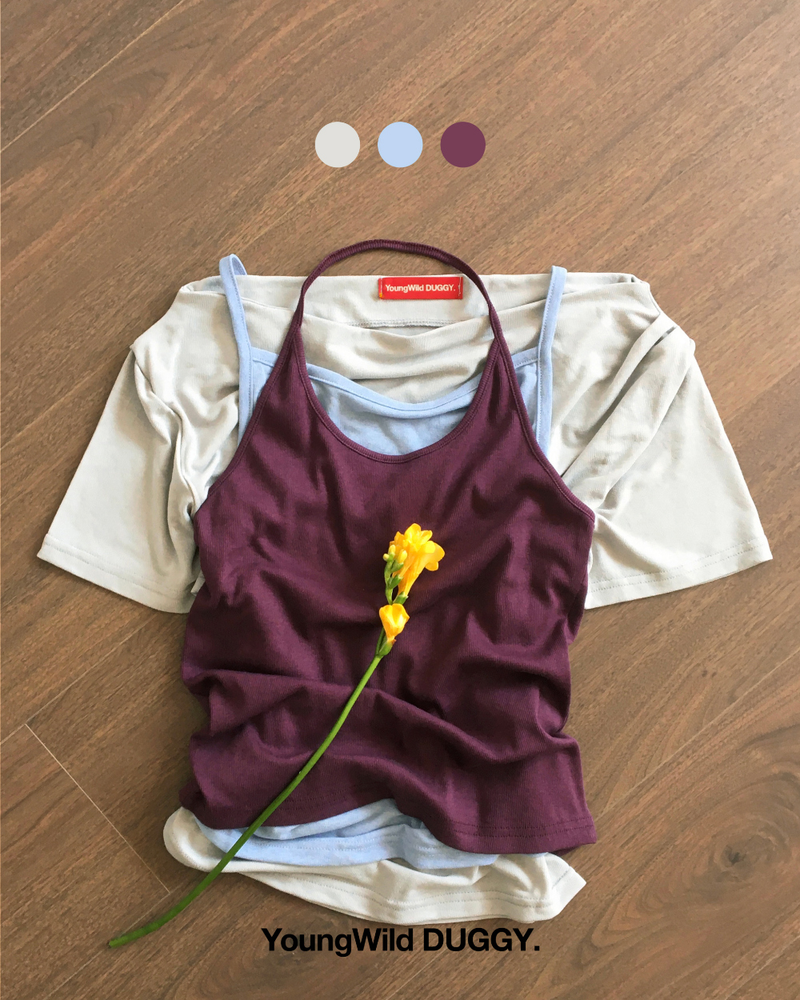 Triangle halterneck sleeveless top (5color)