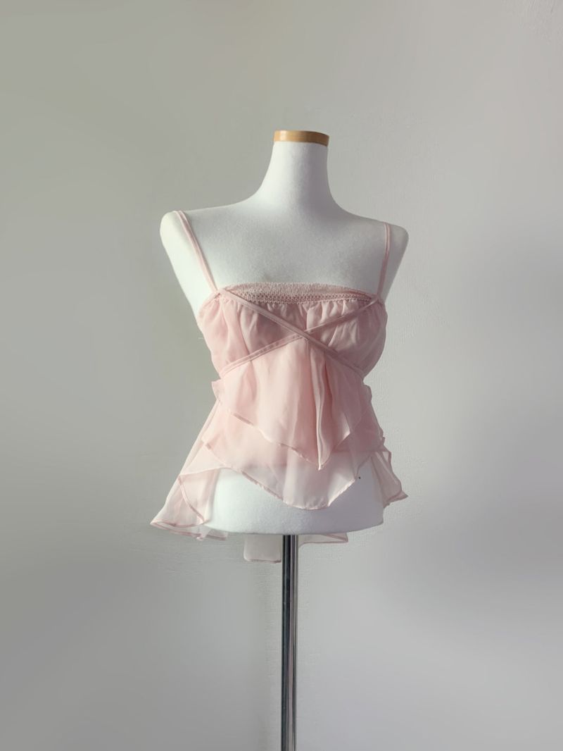 ining strap frill top (light pink)