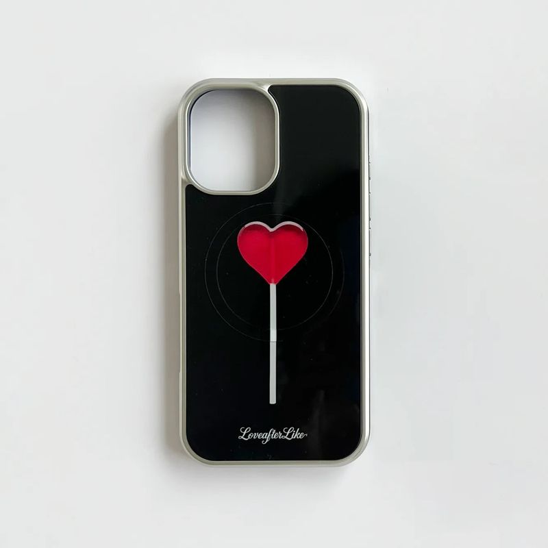 LOVEAFTERLIKE（ラブアフターライク）の「[MADE]ハートロリポップ MagSafe グラスシルバーバンパースマホケース（スマホグッズ/小物）」