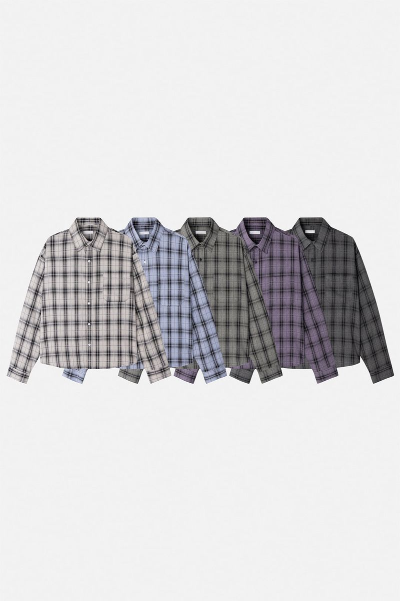 Lucent pigment over check shirt