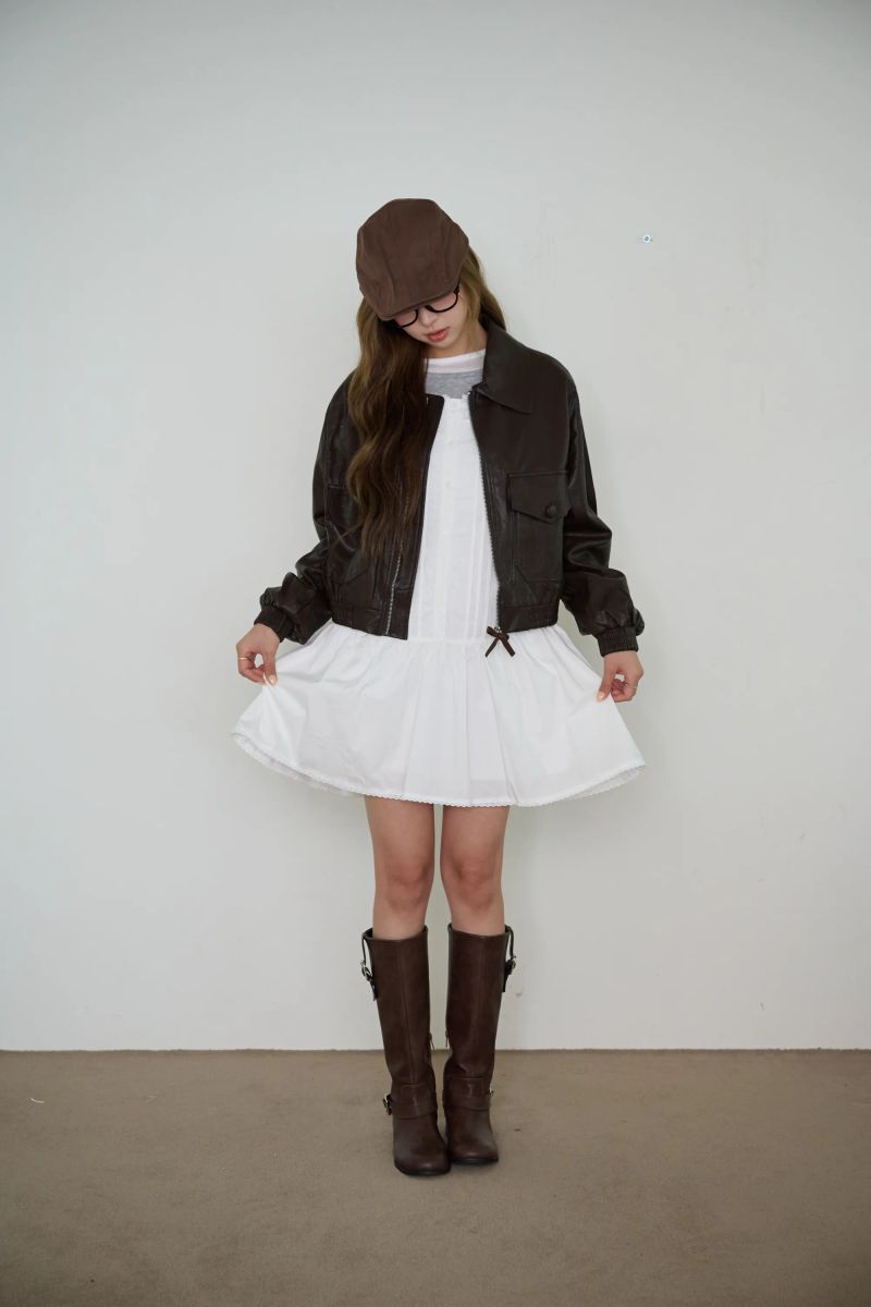 COZY SYNTHETIC LEATHER JUMPER