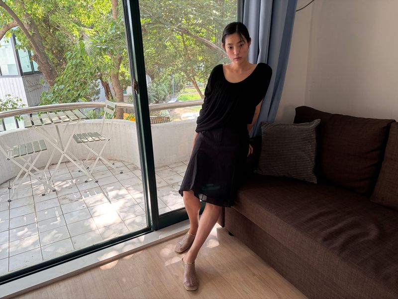 ERR（イアルアル）の「stripe sheer midi skirt（Skirts）」