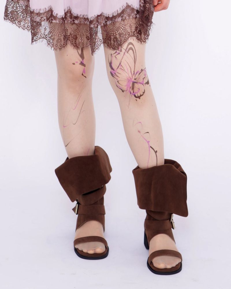 Log Open-toe Two-way Belt Summer Flap Boots
