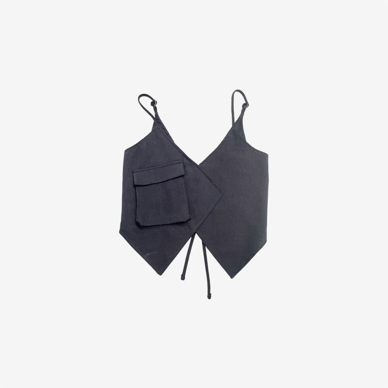 Ronane String Pocket Unbalanced Vest