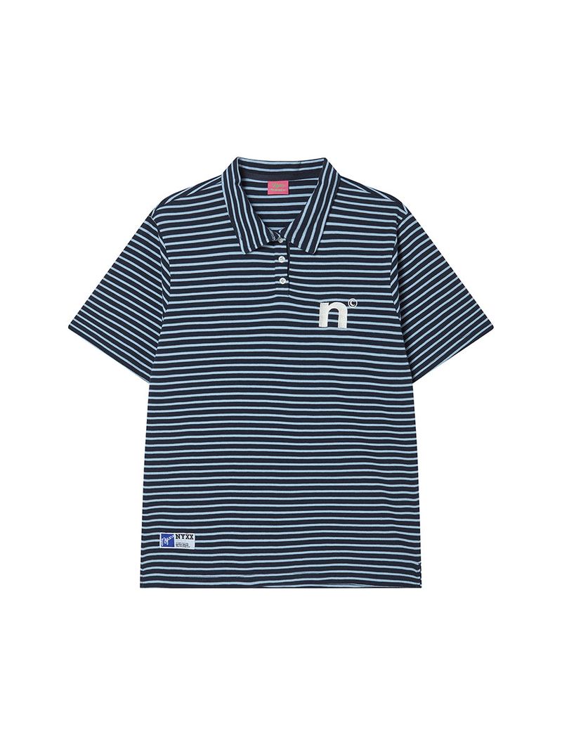 OVERSIZED WING POLO SHIRT BLUE