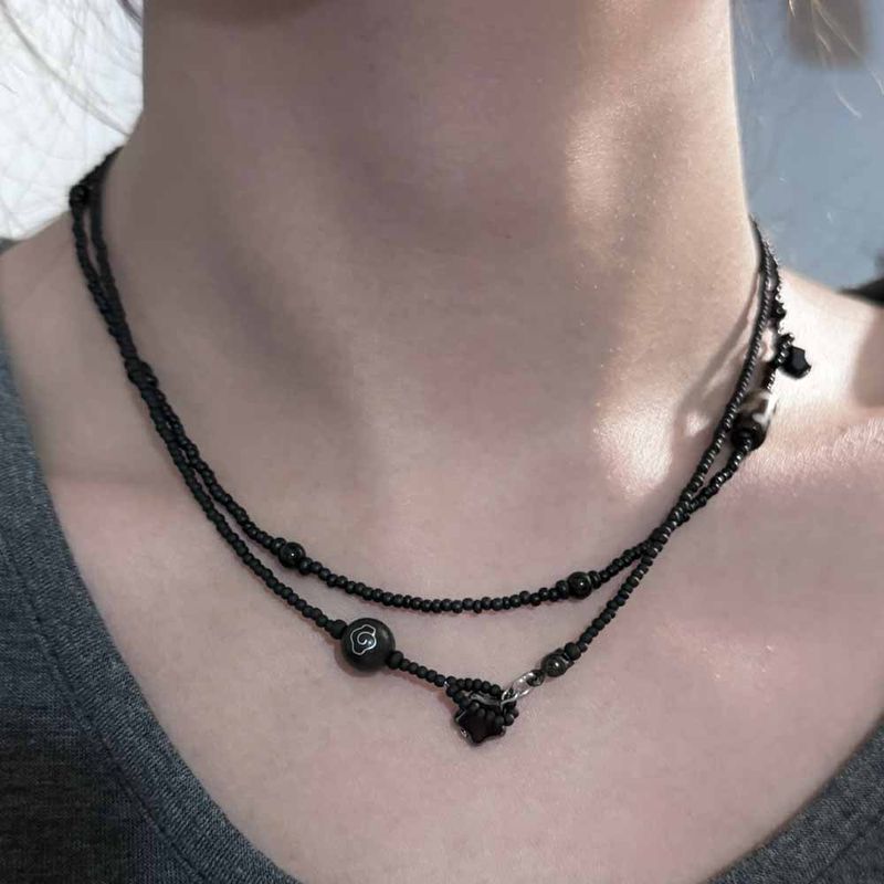 Ebony cloud & star necklace