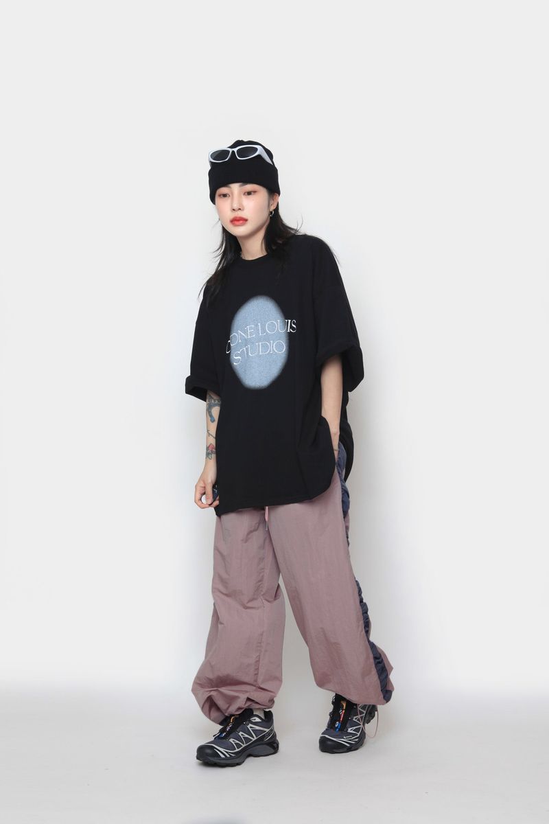 Spray  Embroidery Short Sleeve T