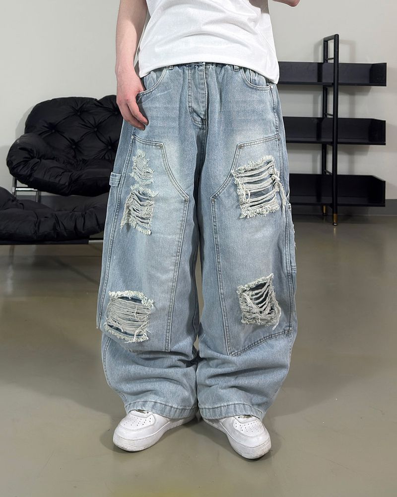 Devon Carpenter Wide Distressed Denim