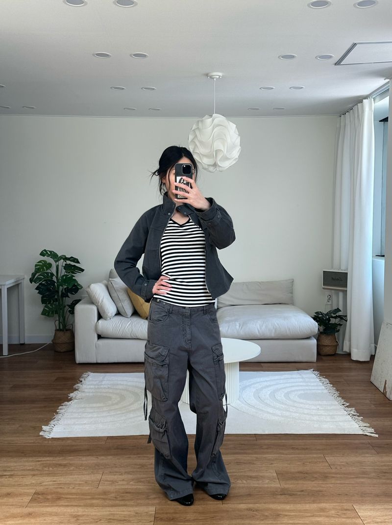 utility strap cotton jacket