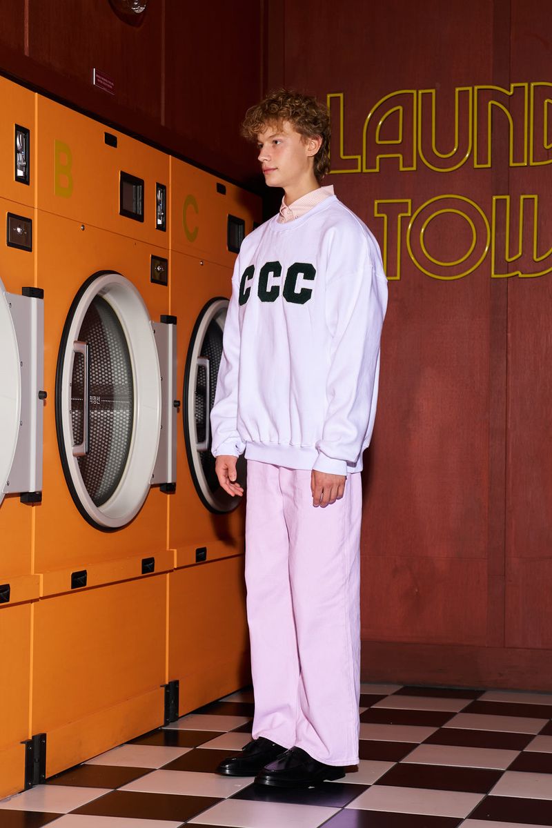 CCC Green Patch Sweatshirt / White [Unisex]